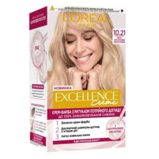 Крем-фарба для волосся Loreal Paris Excellence Creme 10.21 світло-світло русявий перламутровий