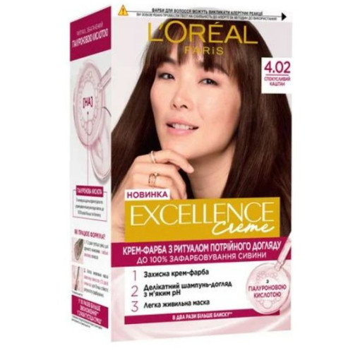 Крем -краска для волос Loreal Paris Excellence Creme 4.02 пленительный каштан