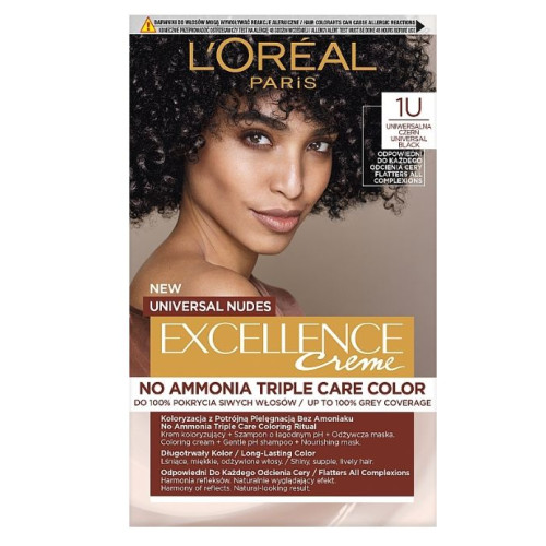 Крем-краска для волос L'оreal Paris Excellence Crème Universal Nudes 1U универсальный черный