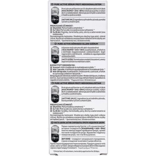 Сыворотка-пилинг Garnier Pure Active с углем против недостатков кожи лица 30 мл