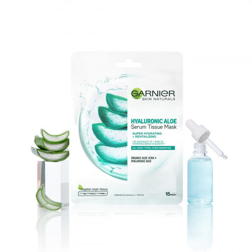 Гіалуронова тканинна алое-маска Garnier Skin Naturals для шкіри обличчя 28 гр