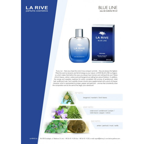 Туалетная вода для мужчин La Rive Blue Line 90 мл