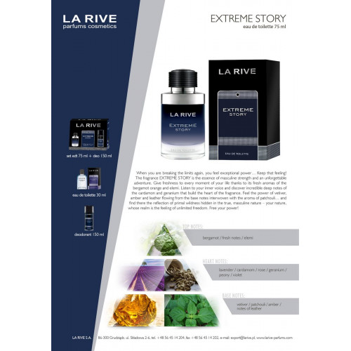 Туалетна вода для чоловіків La Rive Extreme Story 75 мл
