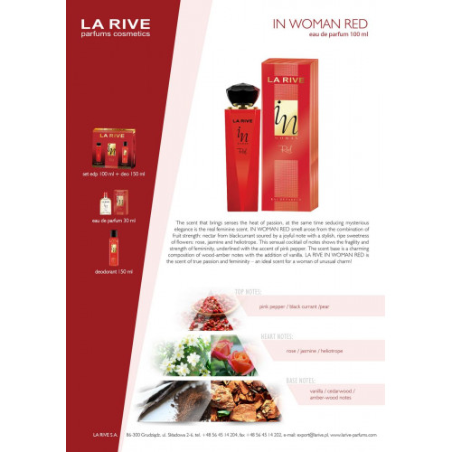 Набір для жінок La Rive In Woman Red парфумована вода 100 мол+дезодорант 150 мл