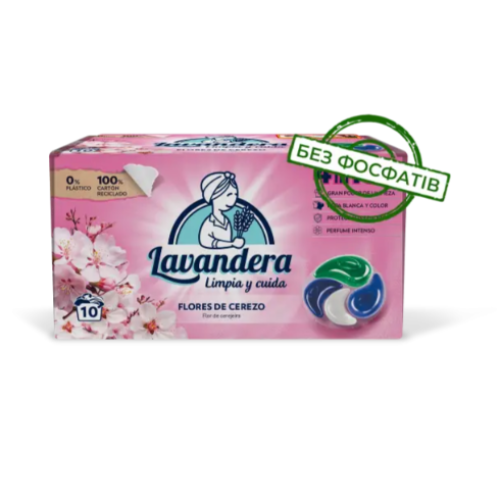Капсулы для стирки Lavandera 4в1 Flores de Cerezo 10 шт