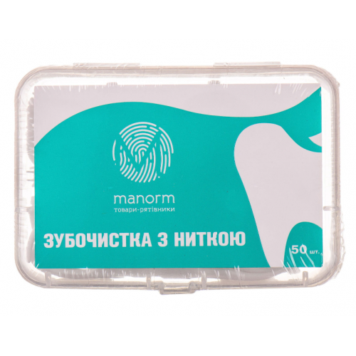 Зубочистка Manorm с освежающей нитью 50 шт