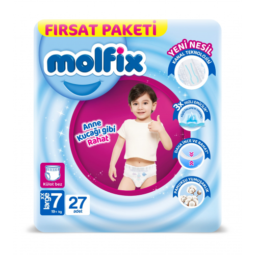 Підгузки-трусики Molfix 7 xx large 19+ кг 27 шт