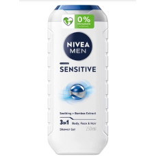 Гель для душу Nivea Men Sensitive 3в1 для тіла, обличчя та волосся 250 мл