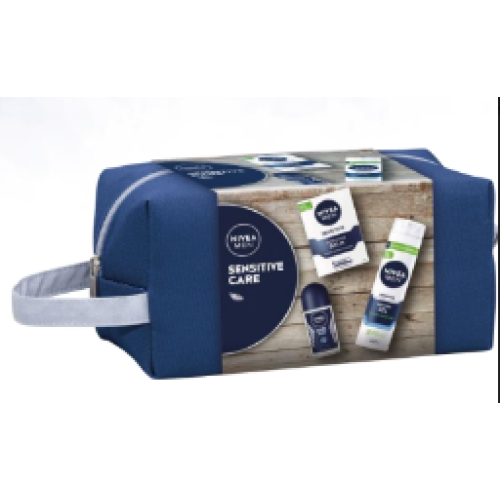 Набор Nivea Men Sensitive Care с косметичкой (б-м+гель для бритья+роликовый 50 мл)