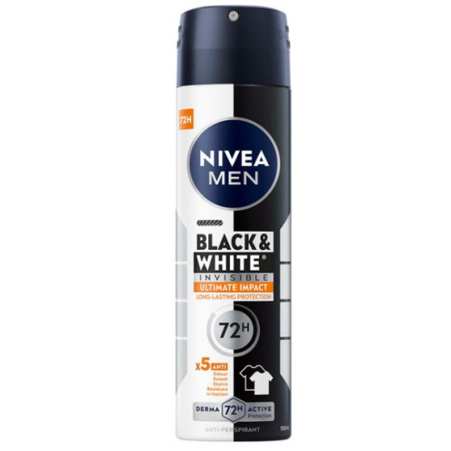 Дезодорант Nivea Men спрей Black & White Invisible Ultimate Impact 150 мл