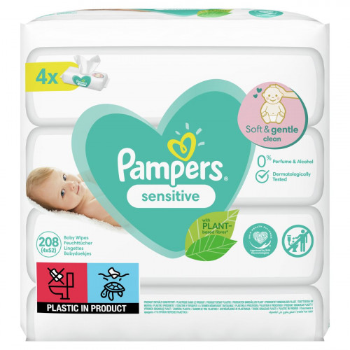 Салфетки детские влажные Pampers Sensitive 52 шт