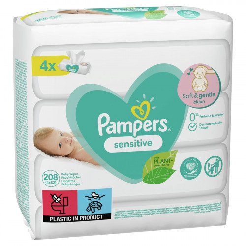 Салфетки детские влажные Pampers Sensitive 52 шт