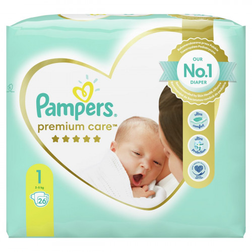 Подгузники Pampers Premium Care Newborn №1 2-5 кг 26 шт