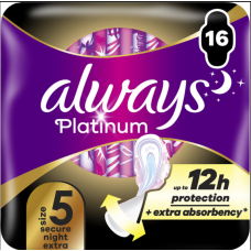 Прокладки Always Ultra Platinum Protection Comfort Secure Night Extra Quatro 16 шт
