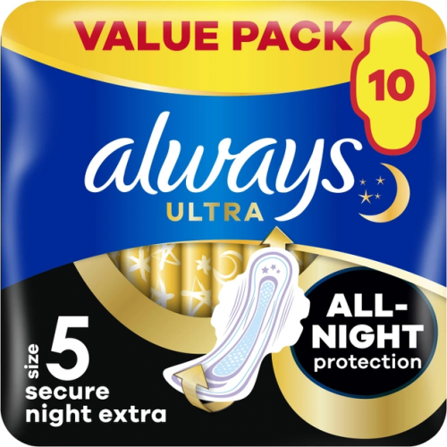 Прокладки Always Ultra Secure Night Extra ароматизированные Duo 10 шт