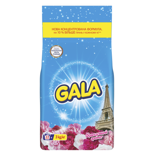 Стиральный порошок Gala автомат Aqua Puder Французский аромат 3 кг