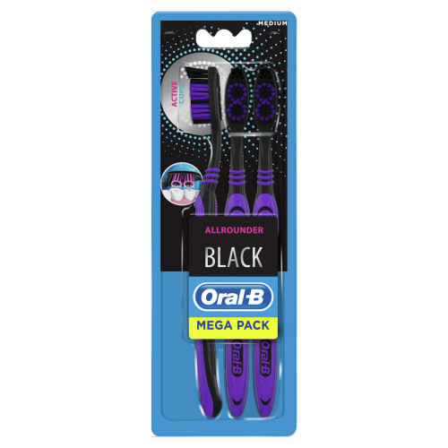 Зубна щітка Oral-B Всебічна чистка Black середньої жорсткості 3 шт