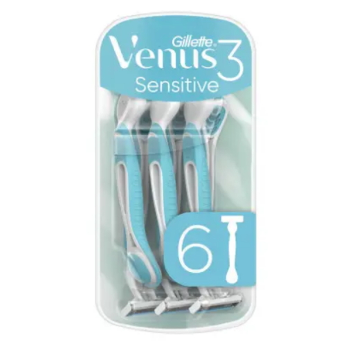 Станки для бритья Gillette одноразовые Venus 3 Sensitive Blue 6 шт