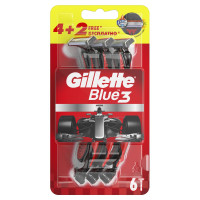 Станки для гоління Gillette одноразові Blue 3 Red 4+2 шт