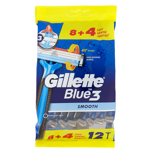 Станки для бритья Gillette одноразовые Blue 3 Smooth 12 шт