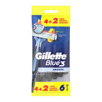 Станки для бритья Gillette одноразовые Blue 3 Smooth 4+2 шт