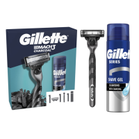 Подарочный набор Gillette Mach3 Станок Charcoal с 1 сменным картриджем+Гель для бритья 200 мл