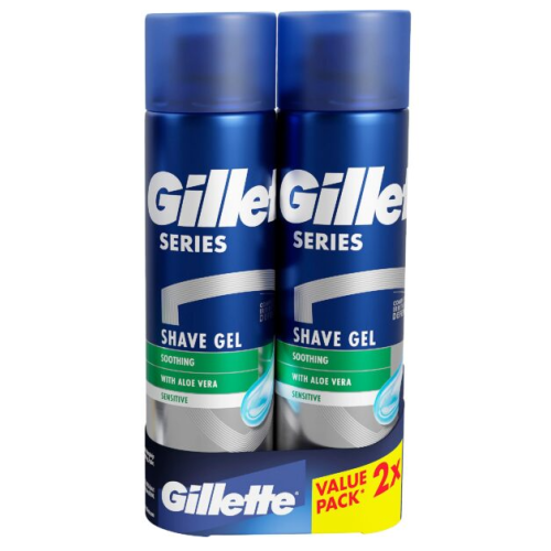 Гель для гоління Gillette Series Sensative Aloe Vera 200 мл+ 200 мл