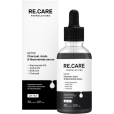 Сыворотка для лица Re.Care Detox с углем, кислотами и ниацинамидом 30 мл
