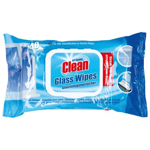 Влажные салфетки для уборки At Home Clean для стекла 40 шт