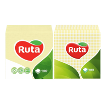 Салфетка столовая Ruta 24х24 желтая 100 шт