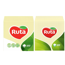 Салфетка столовая Ruta 24х24 желтая 100 шт