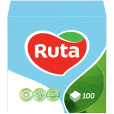Салфетка столовая Ruta 24х24 голубая 100 шт 