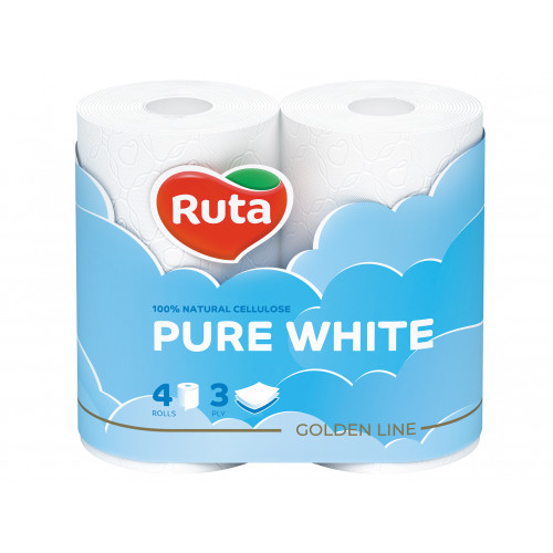 Туалетний папір Ruta Pure White 3 шари 4 шт