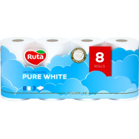 Туалетная бумага Ruta Pure White 3 слоя 8 шт