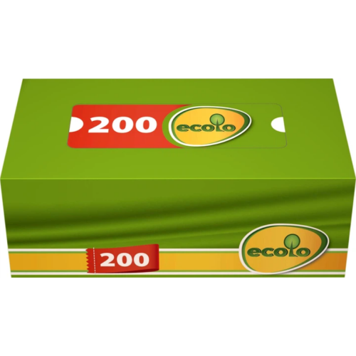 Серветки косметичні Ecolo 2 шари 200 шт