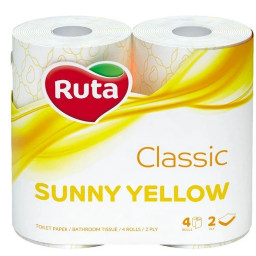 Туалетний папір Ruta Classic жовтий 4 шт