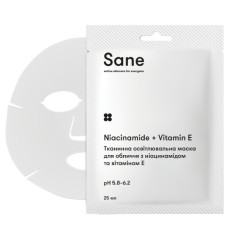 Тканевая маска Sane осветительная с ниацинамидом и витамином Е 25 мл