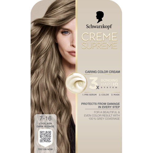 Краска для волос Creme Supreme 7-16 Холодный пепельный русый