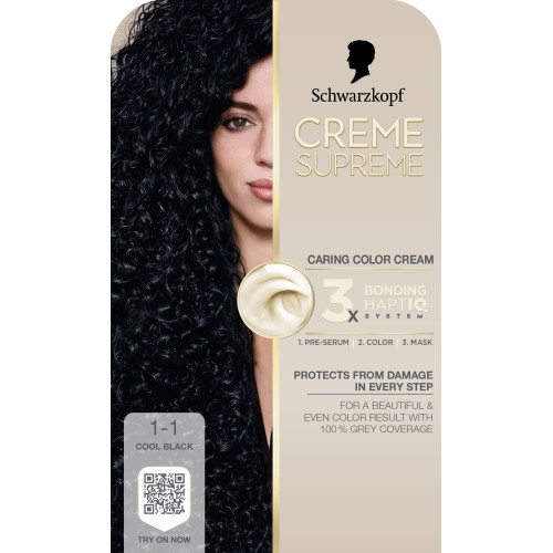 Краска для волос Creme Supreme 1-1 Холодный черный