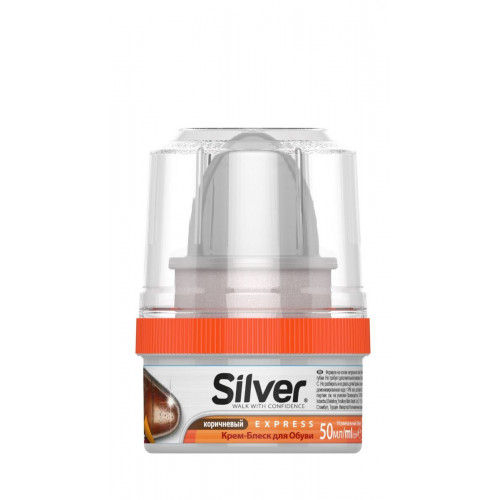 Крем-блеск для обуви Silver Premium коричневый 50 мл