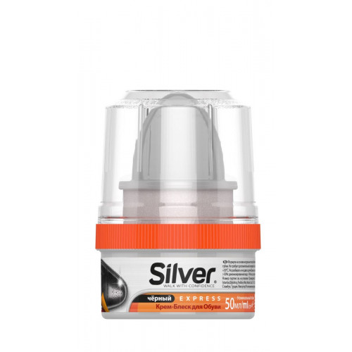Крем-блеск для обуви Silver Premium банка черный 60 мл