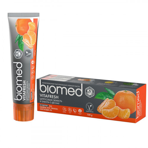 Зубна паста BioMed Citrus Fresh Антибактеріальна свіжість та зміцнення емалі 100 мл