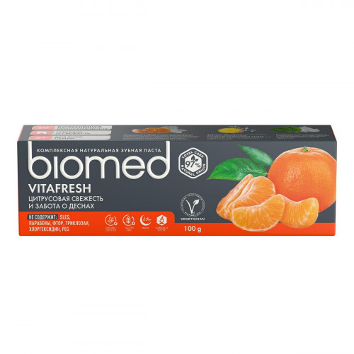 Зубна паста BioMed Citrus Fresh Антибактеріальна свіжість та зміцнення емалі 100 мл