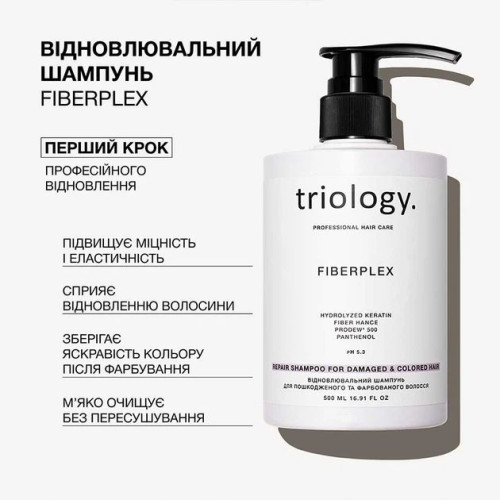 Шампунь для волос Triology Fiberplex восстановительный для поврежденных и окрашенных волос 500 мл