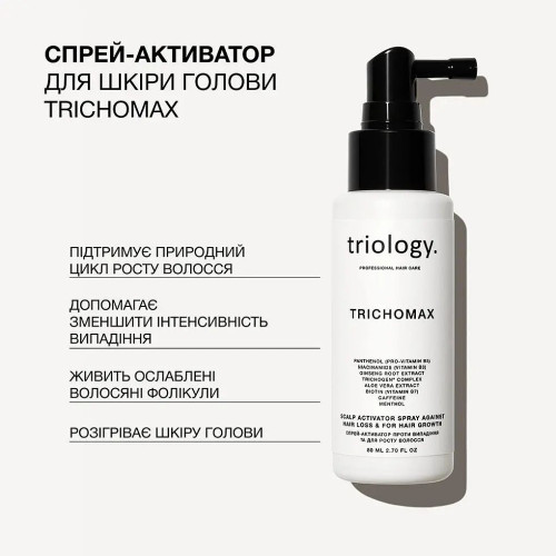 Cпрей-активатор для волос Triology Trichomax для восстановления естественного роста волос, склонных к выпадению 150 мл