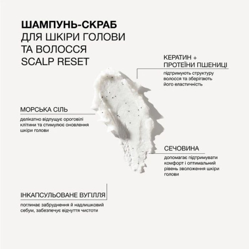 Шампунь-скраб для волос и кожи головы Triology с морской солью и инкапсулированным углем 500мл
