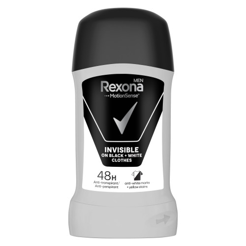 Дезодорант Rexona Men стік Невидимий для чорного та білого 50 мл