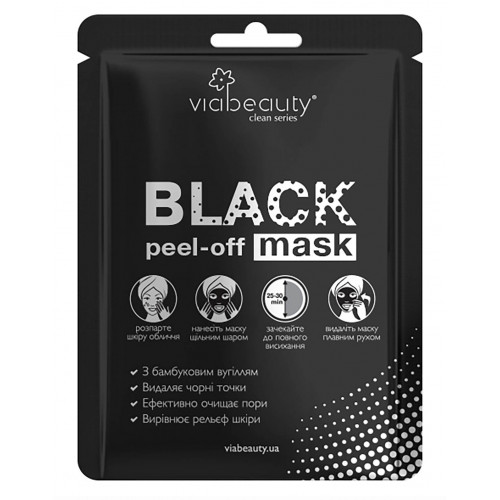 Маска для обличчя Via Beauty Очищувальна Black Mask з бамбуковим вугіллям 10 мл