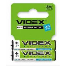 Батарейка Alkaline Videx AAA LR03 Blister 2 шт 
