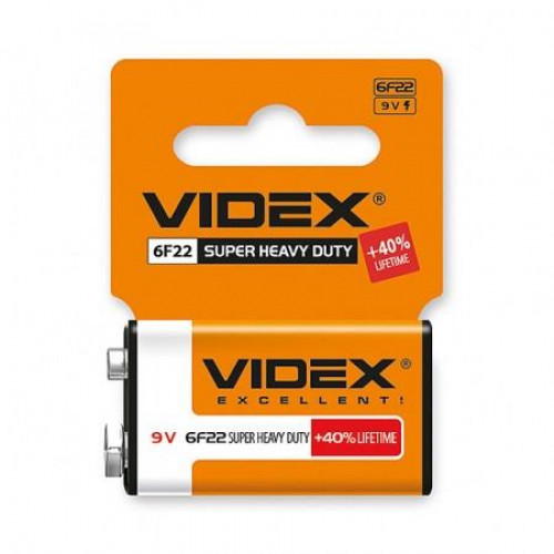 Батарейки Salt Videx Super Heavy Duty 6F 22/9V (крона) 1 шт